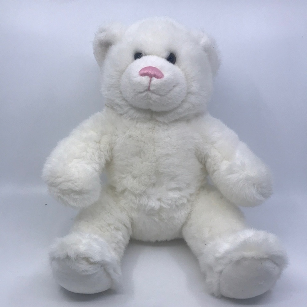 Build A Bear Workshop Plush White Bear With Pink Nose 14” Retired
